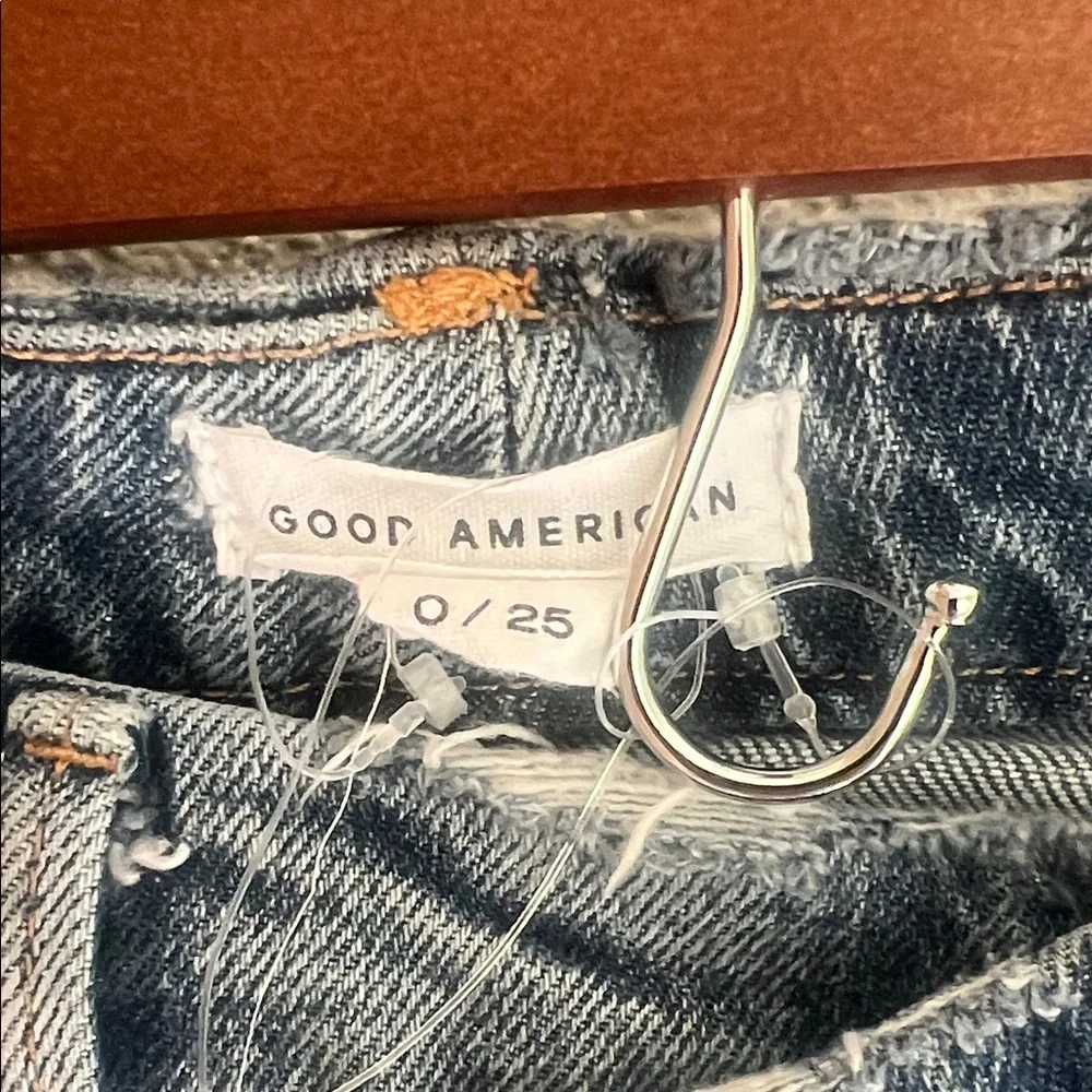 Good American Distressed Denim Jeans SZ 25 - Picture 7 of 9